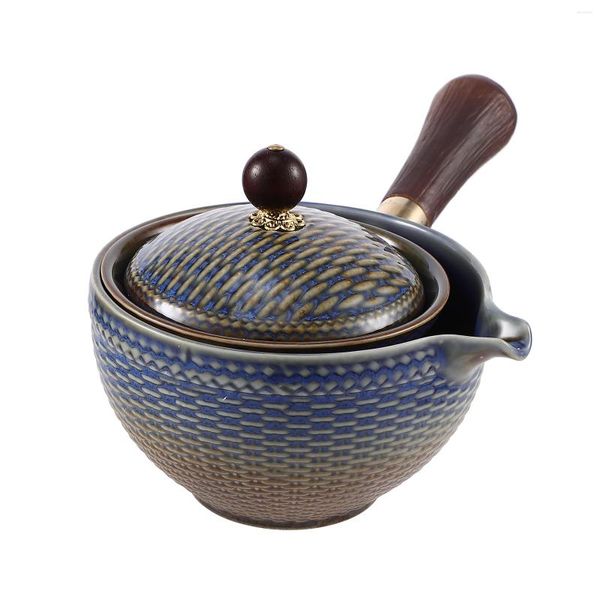 Ensembles de vaisselle en céramique poignée latérale cruche théière traditionnelle conception de bouilloire délicate résistante à la chaleur