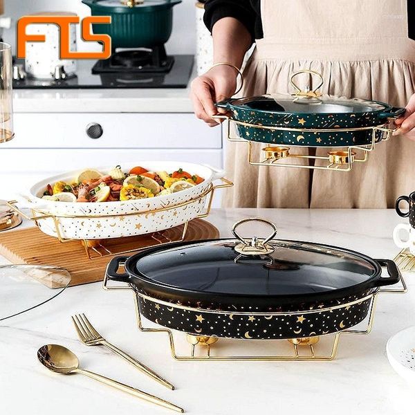 Ensembles de vaisselle Pot à soupe en céramique Buffet Set Plats Traiteur Réchauds Chafing Luxury Warmer Stove Dish