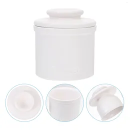 Ensembles de vaisselle récipient de thé en céramique avec couvercle Porcelaine Butter Keeper Storage Pot pour servir du café haché