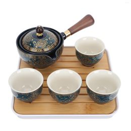 Service de vaisselle service à thé en céramique tasses asiatiques bouilloire infuseur feuilles mobiles théière en porcelaine céramique voyage chinois