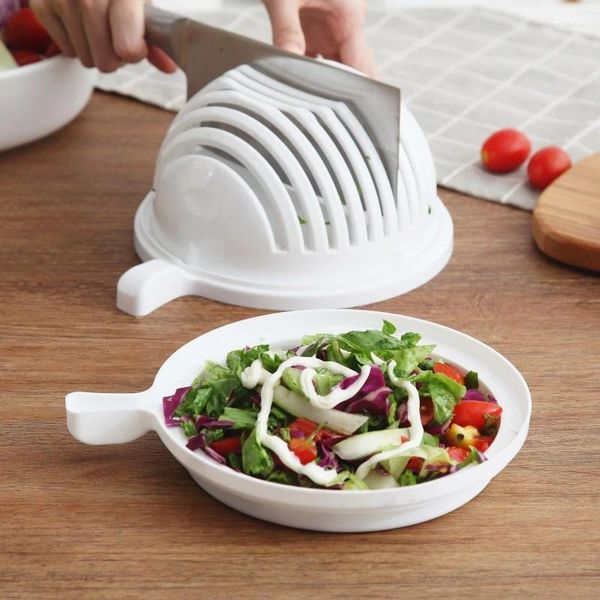 Ensembles de vaisselle hachoir coupe-salade de légumes coupe bol tranches fruits coupés pour outils de cuisine accessoires Gadgets articles