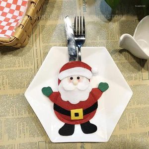 Serviessets Kerst Bestekhoes Zakdoek Kerstman Sneeuwpop Eland Vormig Schattig Voor Keuken Servies Mes Vork Xams Feestdecoratie