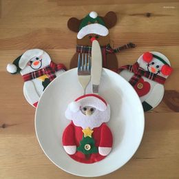 Servies Sets Kerst Mes Vork Bestek Houder Tas Santa Cluas Sneeuwpop Elanden Servies Decor Voor Thuis Jaar Xmas Feestartikelen