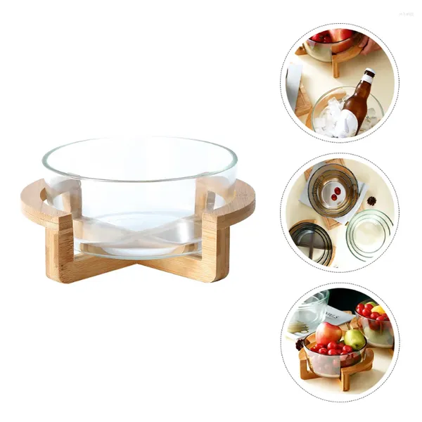 Ensembles de vaisselle bols en verre transparent salade ménage cuisine de table de table de table de table de crème glacée Fruit avec base