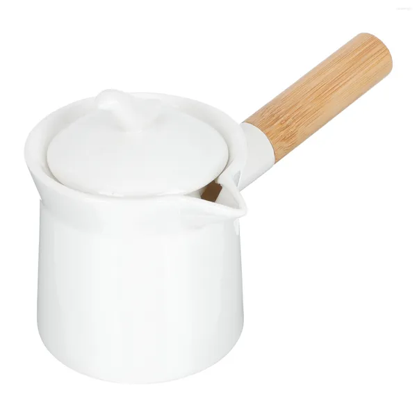 Ensembles de vaisselle tasse à café en céramique casserole couvercle porte-lait thé faisant boutique en bois grande capacité théière conteneur