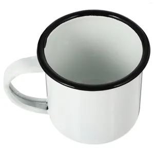 Serviessets Koffiemok Cup Tin Campingmokken Kampvuur Thee Drinken Voor Latte Americano Cappuccino Drank (Wit)