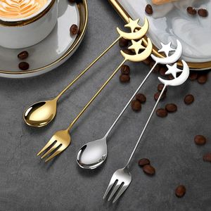 Ensembles de vaisselle cuillère à café miel remuer couverts en acier inoxydable or fruits fourchette à dessert créatif dessin animé cuillère à café ensemble de vaisselle