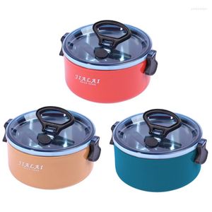 Ensembles de vaisselle Boîte à Bento ronde colorée Déjeuner Monocouche Choix de couleur Snack Récipients de stockage thermique pour hommes femmes