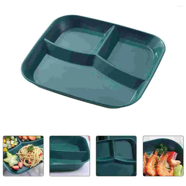 Ensembles de vaisselle, compartiment plaque de réduction de graisse, panneaux de petit déjeuner plats en plastique divisés à trois grilles