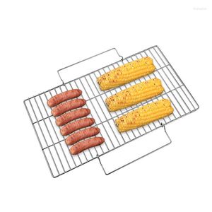 Ensembles de vaisselle cuisson treillis métallique étagère rôti filet poignée acier inoxydable placage antiadhésif outil légumes poulet cuire