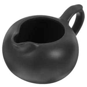 Ensembles de vaisselle Pichet à crème avec poignée Sauce Café Sirop Pot Serveur pour eau glacée et thé faits maison Noir