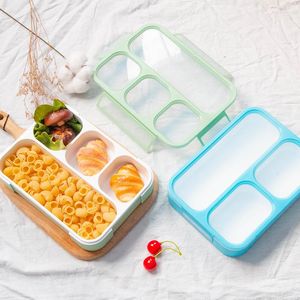 Ensembles de vaisselle Creative Kids Grid Power Bento Box Student Snack Lunchbox Divider Récipient en plastique scellé