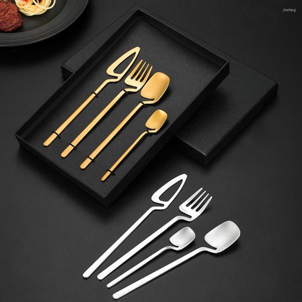 Ensembles de vaisselle poignée incurvée peut accrocher tasse cuillère fourchette couteau à Dessert ensemble de vaisselle YST-7