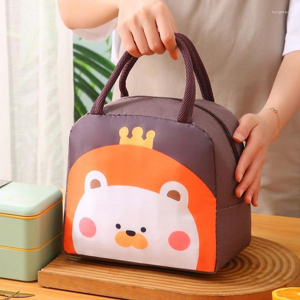 Ensembles de vaisselle mignon sac à déjeuner Portable dessin animé Bento boîte enfants pochette isotherme école conteneur fourre-tout sac à main