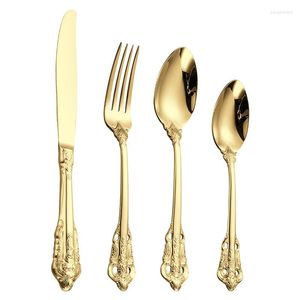 Dijksets Sets bestek servies Draagbaar 304 roestvrijstalen bestek Camping Kitchengerei Home Dinner Borden El Gift Steak Spoon Bar