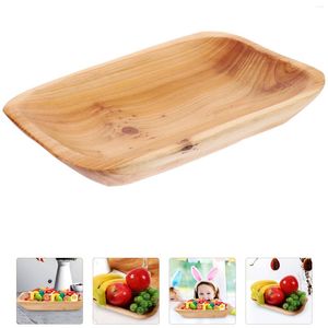 Ensembles de vaisselle décor plateau en bois pain assiette de fruits secs Table à thé tasse de stockage servant des noix de ménage