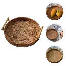 Ensembles de vaisselle Dim Sum assiette de fruits conteneur rotin tissé panier décor stockage Bandejas Para Comida