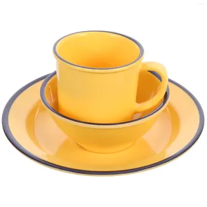 Juegos de vajilla Copa de plato Conjunto de té Drinking Café decorativo Decorativo Vintage Copas de nostalgia Home Hogar Melamine Kitchen Bowl