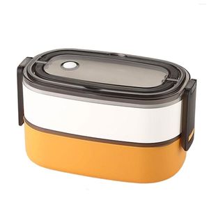 Dijkartikelen sets dubbele laag plastic lunchboxen met handvat praktische herbruikbare doos voor huiskeuken eetkamer