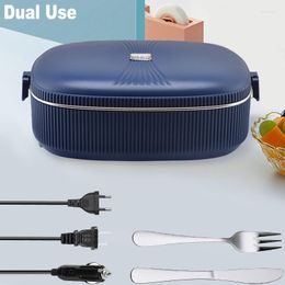 Conjuntos de vajilla Uso dual 2 en 1 Caja de almuerzo con calefacción eléctrica para el hogar 220V 110V 24V 12V Picnic Camión portátil Calentador de oficina Calefacción