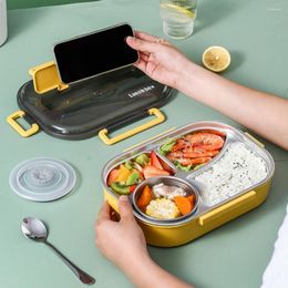 Ensembles de vaisselle Boîte à bento durable Baguettes Déjeuner avec bol à soupe Récipient en acier inoxydable Conservation au froid