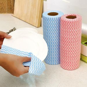 Sin sets Duster Duster Dish Dish Targe Towel Dish Cloth Eco-vriendelijk wegwerpbaar wegwerp om schoonmaak gereedschap te vegen keukenborstel 50 pc's/roll