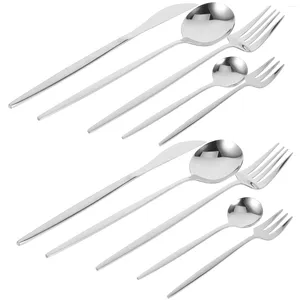 Ensembles de vaisselle, ustensiles de cuisine, vaisselle en acier inoxydable, couverts portables pour Steak, fournitures de cuisine, fourchette cuillère argenterie occidentale