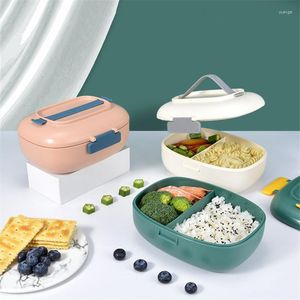 Vaisselle Ensembles Boîte À Lunch En Plastique Écologique Pour Enfants Mode Portable École Pique-Nique Conteneur De Stockage Preuve De Fuite Micro-Ondable Bento