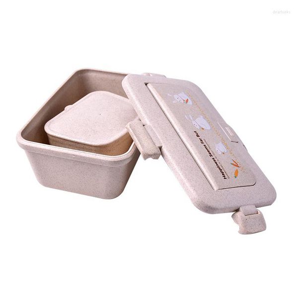 Ensembles de vaisselle de qualité écologique paille de blé sac isotherme boîte à lunch boîte à lunch écolier pour enfants bol de céréales de pique-nique chauffé