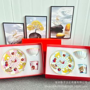 Juegos de Vajillas El Juego de Vajilla Circus Four Piece Club Box Teahouse Plate Bowl Cuchara