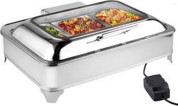 Dijkartikelen Sets Electric Chafing Dish Buffet Set 9 liter warmere servers en warmers met covers voor feestjes roestvrij staal