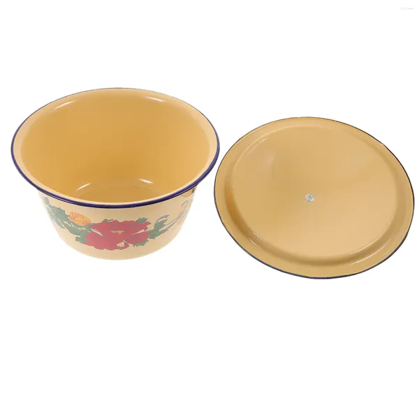 Geschirr Sets Emaille Becken Kreative Suppe Glas Auflaufform Mit Deckel Alte Art Küche Lagerung Container Spaghetti Abdeckung Geschirr