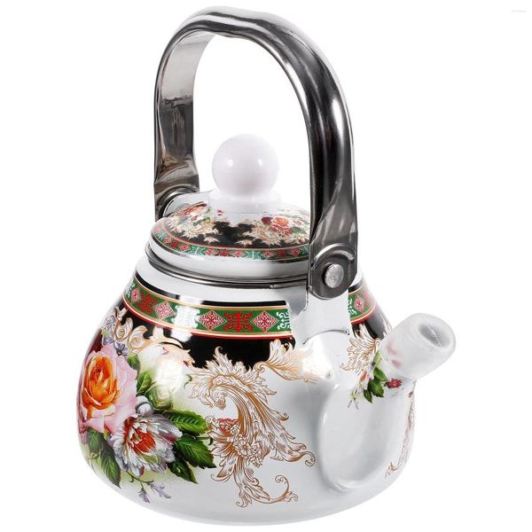 Ensembles de vaisselle Pot en émail Théière de cuisine Théière émaillée Bouilloire pour cuisinière Pots de service d'eau Pot d'huile de café Kungfu