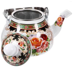 Ensembles de vaisselle Pichet de thé en pot en émail servant pour la bouilloire lâche rétro verser sur le café toovetop pots kungfu