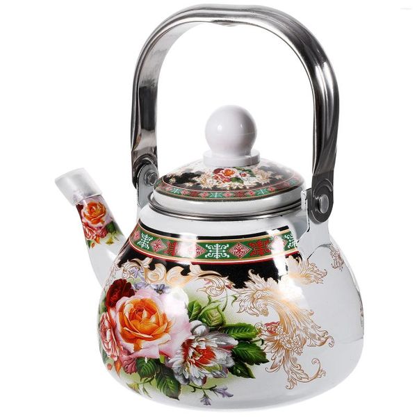 Juegos de vajilla de esmalte, puede té té para la estufa de agua tetera esmaltada de tetera suelta