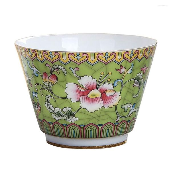 Ensembles de vaisselle émail tasse à thé japonaise en céramique tasse à boire tasses chinoises Royal expresso poterie saké ménage Floral petit