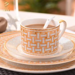 Dinware sets European Style Modern Fresh Lovers Ceramic Western Plate Bone China Steak Decoration Tableware Cup en Set-1