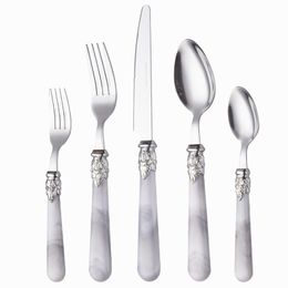 Setwares sets mode 18/0 staal bestek set 5 pc's ABS metariale flatware set voor 1 servies servies servies zwart vaatwasser veilig 230503