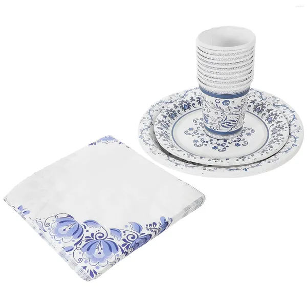 Conjuntos de vajilla Plato de papel festivo Platos desechables para tazas de fiesta Vajilla decorativa a granel