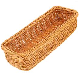 Dijkartikelen Sets Flatware Tray Woven Storage Bins Countertop Manden Seagrass Basket Kitchen