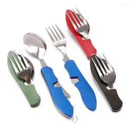 Dijksets Sets Vouwen Cutlery Portable servies Hoge kracht Roestvrijstalen Demontage Camping Vork Lepel Cutter voor buitenreizen