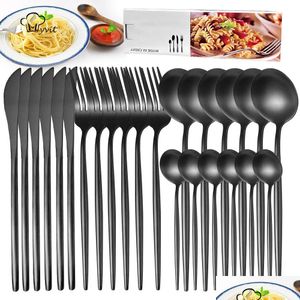 Geschirr Sets Gabel Messer Setset 424 stücke Besteck Set Küche Sierware Besteck Geschirr Für Home Restaurant Steak Löffel Drop Delive dhvgs