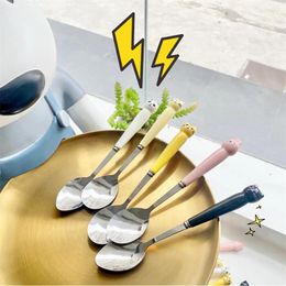 Ensembles de vaisselle fourchette cuillère Silicone souple auxiliaire vaisselle en plastique 2 pièces/ensemble d'éléphant de dessin animé
