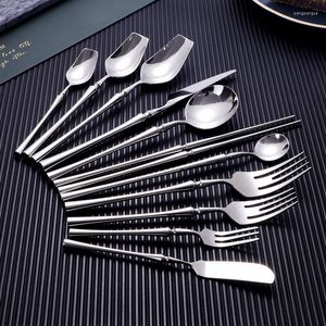 DINING SETS Sets Forks Knives Dessert Lepels Chopstick Set roestvrij staal servies bestek zilver zilver