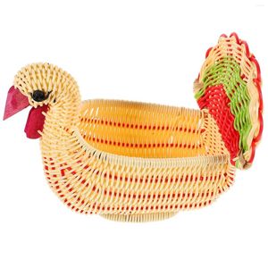 Ensemble de vaisselle Conteneurs de panier de fruits Pratique Imitation du ménage Imitation du pain rotin pp Paniers tissés pour