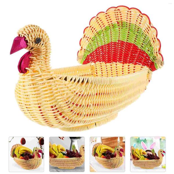 Ensembles de vaisselle Panier de fruits Palette Imitation Rotin Paniers pour cuisines Stockage Tissé Turquie Forme Conteneur PP Porte-pain