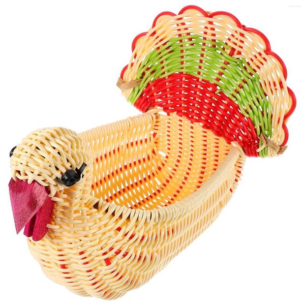 Ensembles de vaisselle Panier de fruits Stockage Tissé Imitation Rotin Décor Turquie Pain Forme PP Support Palettes