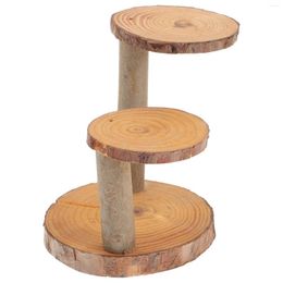 Servies Sets Fruitcakes Kleine Houten Kruk Hout Cake Stand 23x21cm Display Rustieke Bloemenplank Tier Trays dessert