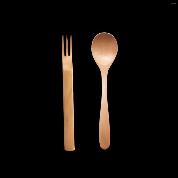 Conjuntos de vajillas Giemza Wooden Forks para comer cuchara biodegradable Eco Friendly Set Logotipo Compostable Personalizar