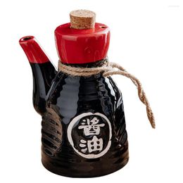 Set di stoviglie Bottiglia di vetro Contenitore per salsa in stile giapponese Condimento per la casa Pentola per olio Accessorio per cucina Vaso per condimento Supporto per tromba
